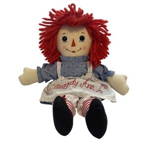 Raggedy Ann Stuffed AURORA Plush Doll-16" Blue/Red Clean‎ EUC